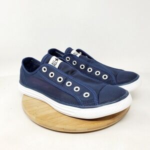 Converse All Star Slip On Laceless Shoes Womens 9.5 Blue Mesh Athletic Sneaker